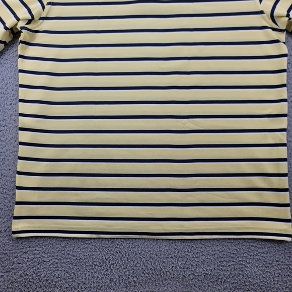 Wrangler Shirt Mens Medium Yellow Striped Breathe Dri Polo Golf Short Sleeve - Picture 7 of 15